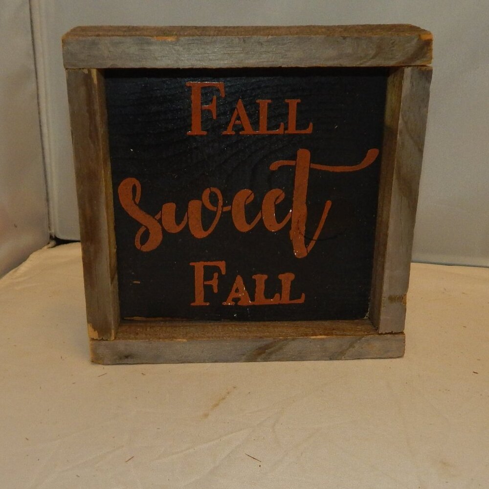 🍁"Fall Sweet Fall" Framed Rustic Wood Sign - Picture 2 of 3